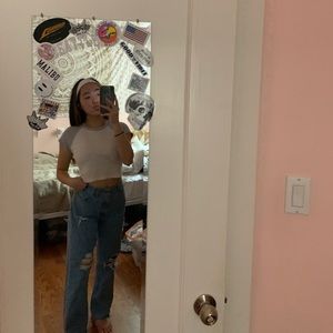 brandy melville light blue bella top